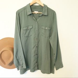 J. Jill tensel button down long sleeve shirt